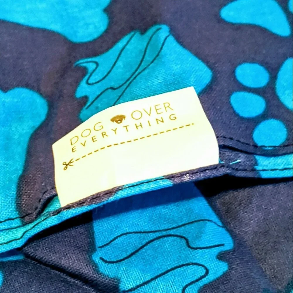 Dog Bandana Pet Birthday Boy Blue Size Medium/Large, Dog Over Everything